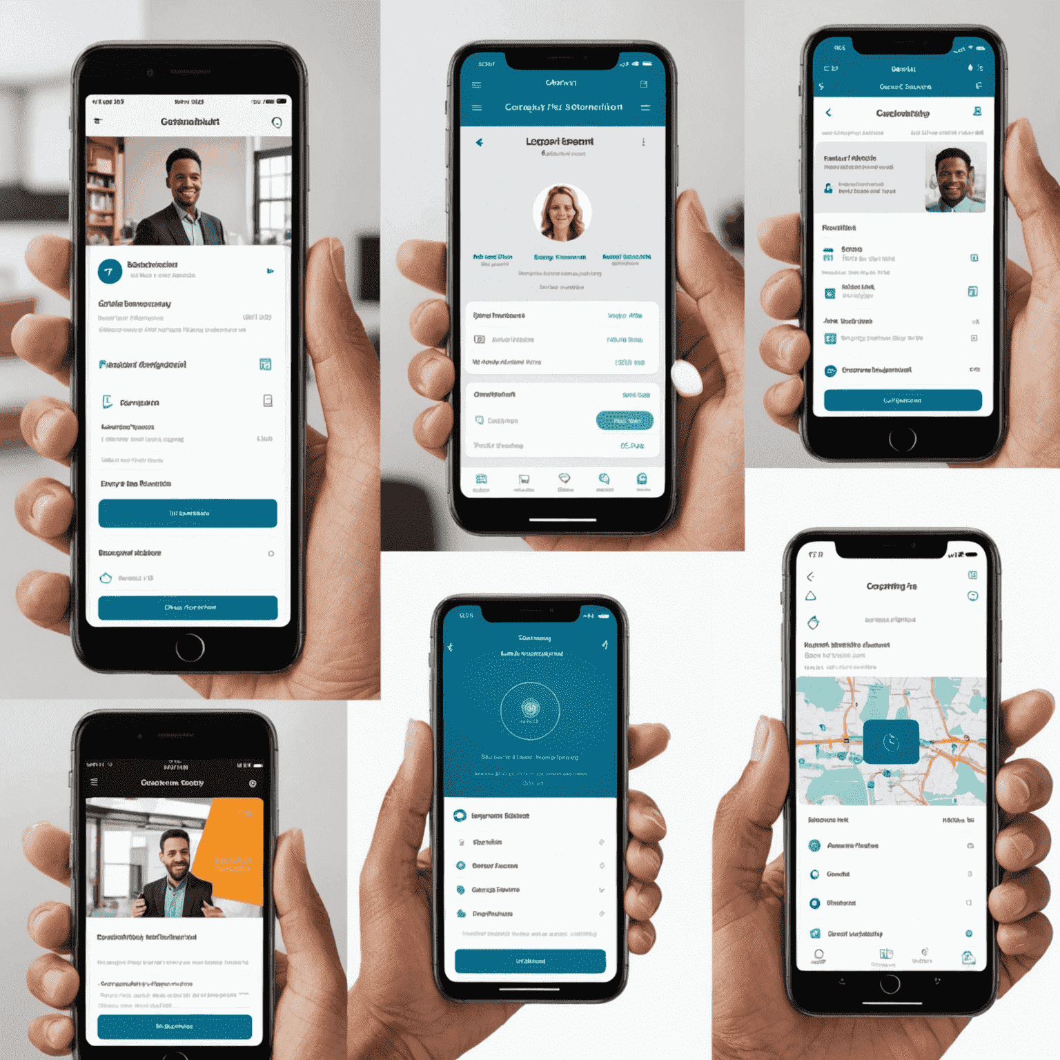 A collage showing different screens of CoreFirst's mobile app, including the login screen with biometric authentication, bill pay interface, and mobile check deposit feature. The images highlight the app's user-friendly design and security features.